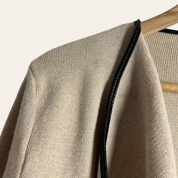 Zara Beige Knit Waterfall Open Front Cardigan Jacket Size M - Picture 7 of 12